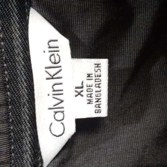 Calvin Klein Men's Color Block Black & Gray 3/4 Button Down Ribbed Sweater - Picture 3 of 9